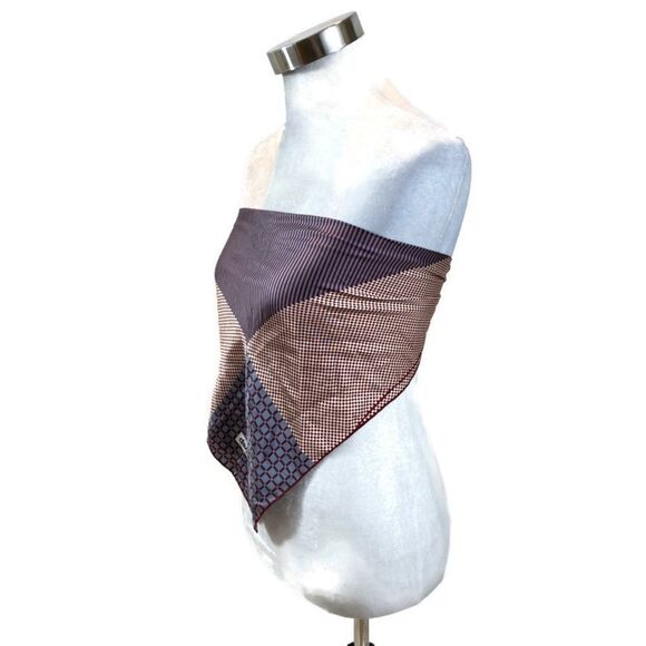 Square Daniel La Foret Brand Silk Scarf Geometric Print 26”x26” - Picture 10 of 14